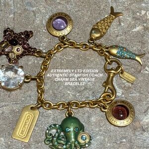 LTD EDITION RARE 1-100 COACH CHARM GOLD UNDER THE SEA VINTAGE NEW BRACELET!
